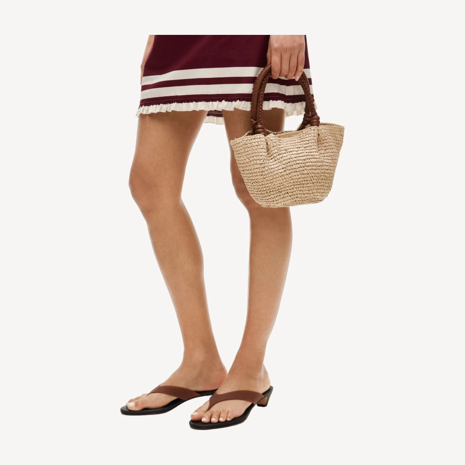 Small handknotted top-handle bag
