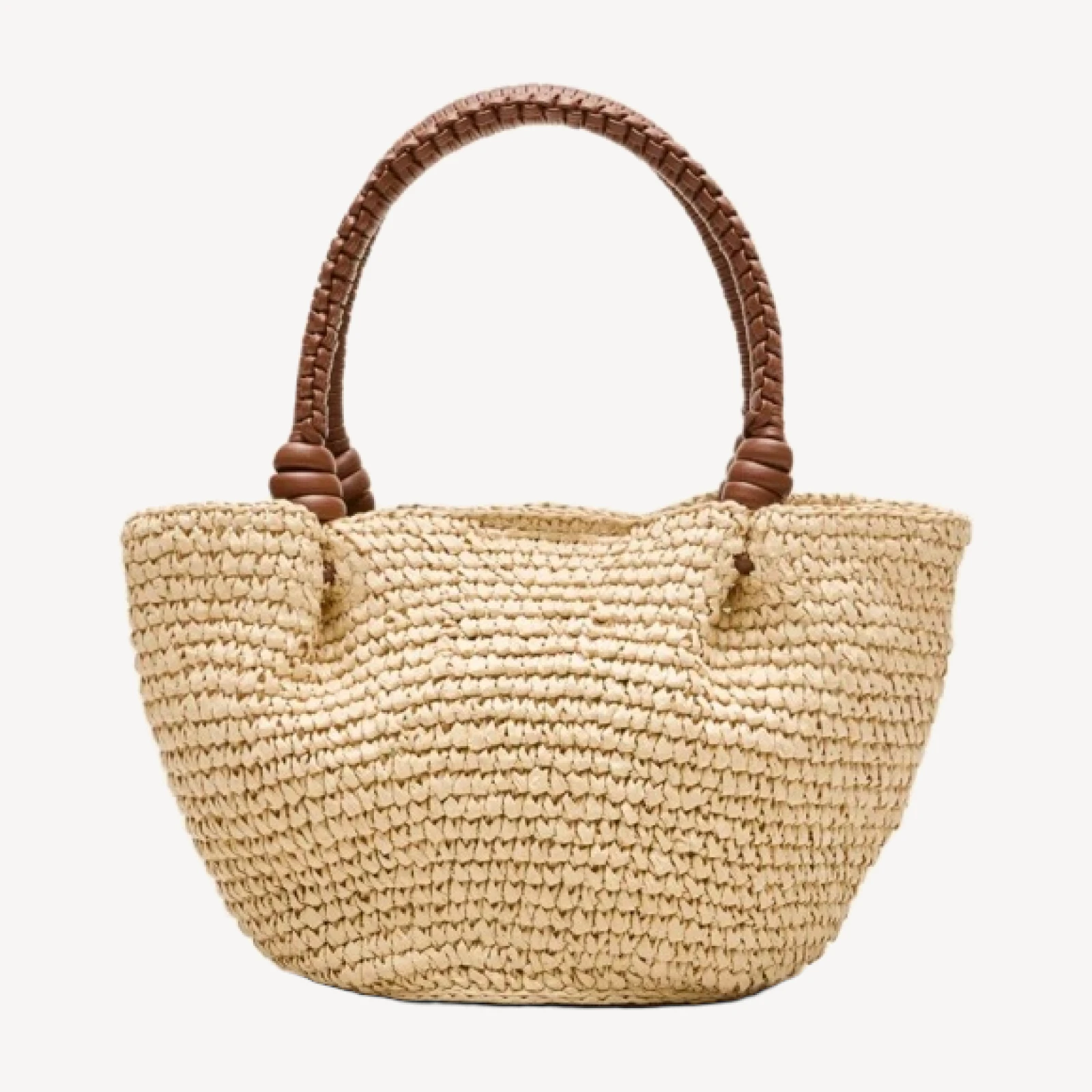 Small handknotted top-handle bag