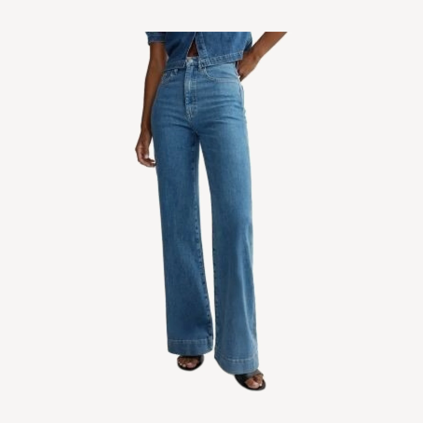 DL1961 Karmine High Rise Refined Wide Leg Jeans in Terra Blue