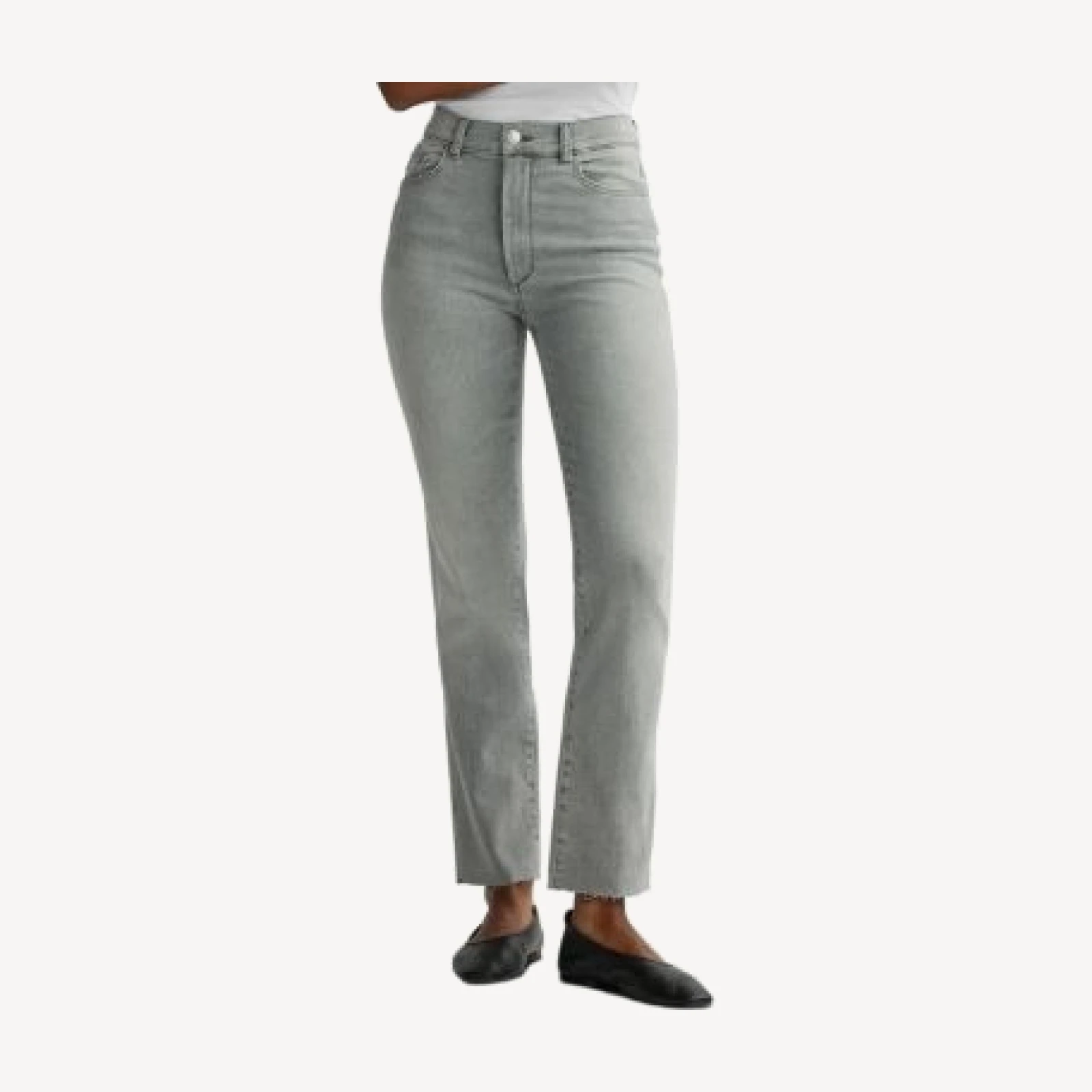 DL1961 Halle Straight High Rise Instasculpt Jeans in Light Smoke