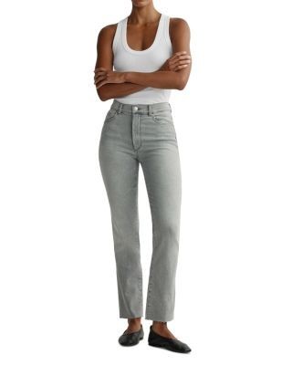DL1961 Halle Straight High Rise Instasculpt Jeans in Light Smoke