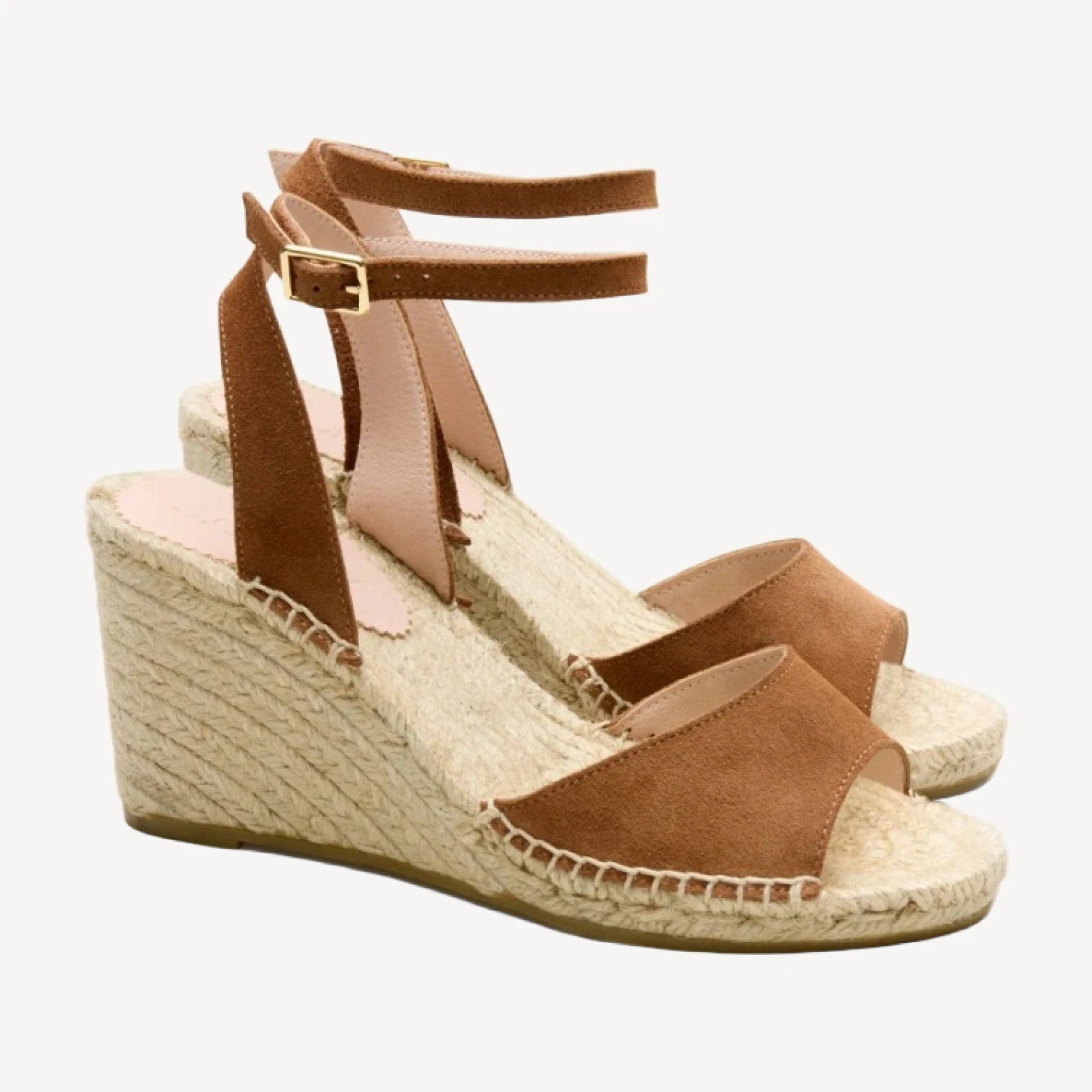 Made-in-Spain espadrille wedges in suede
