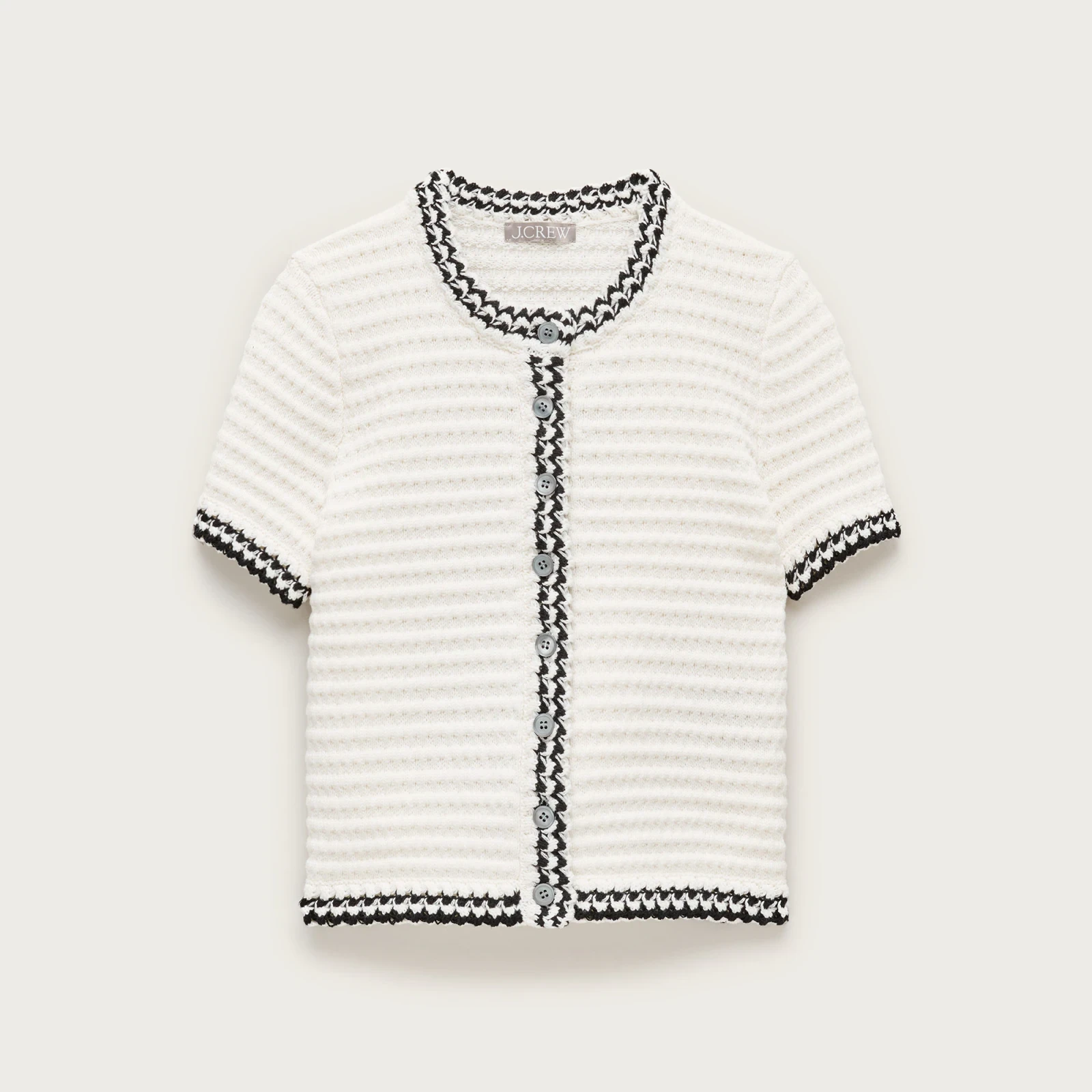 Crochet short-sleeve cardigan