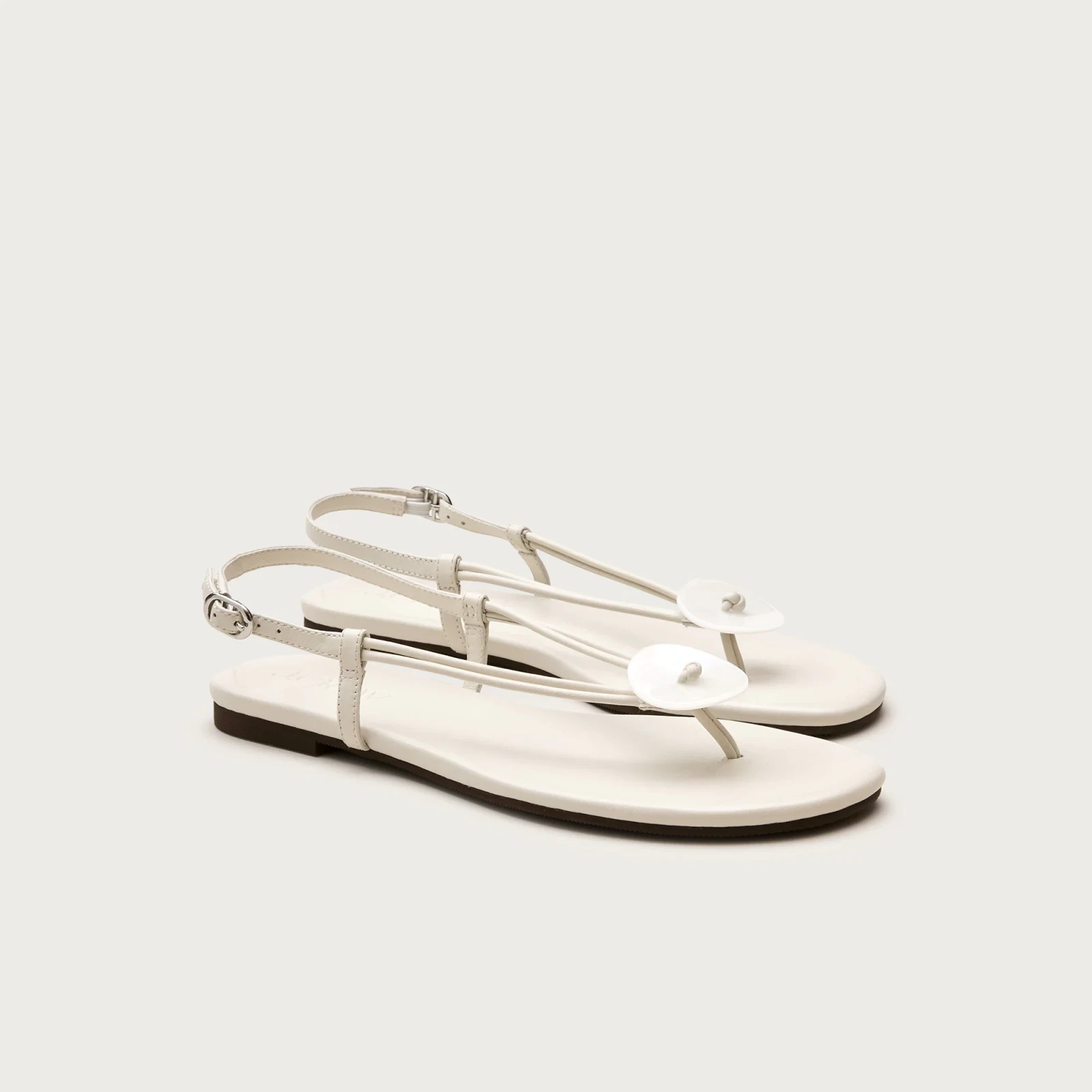 Audrey paillette slingback sandals in leather