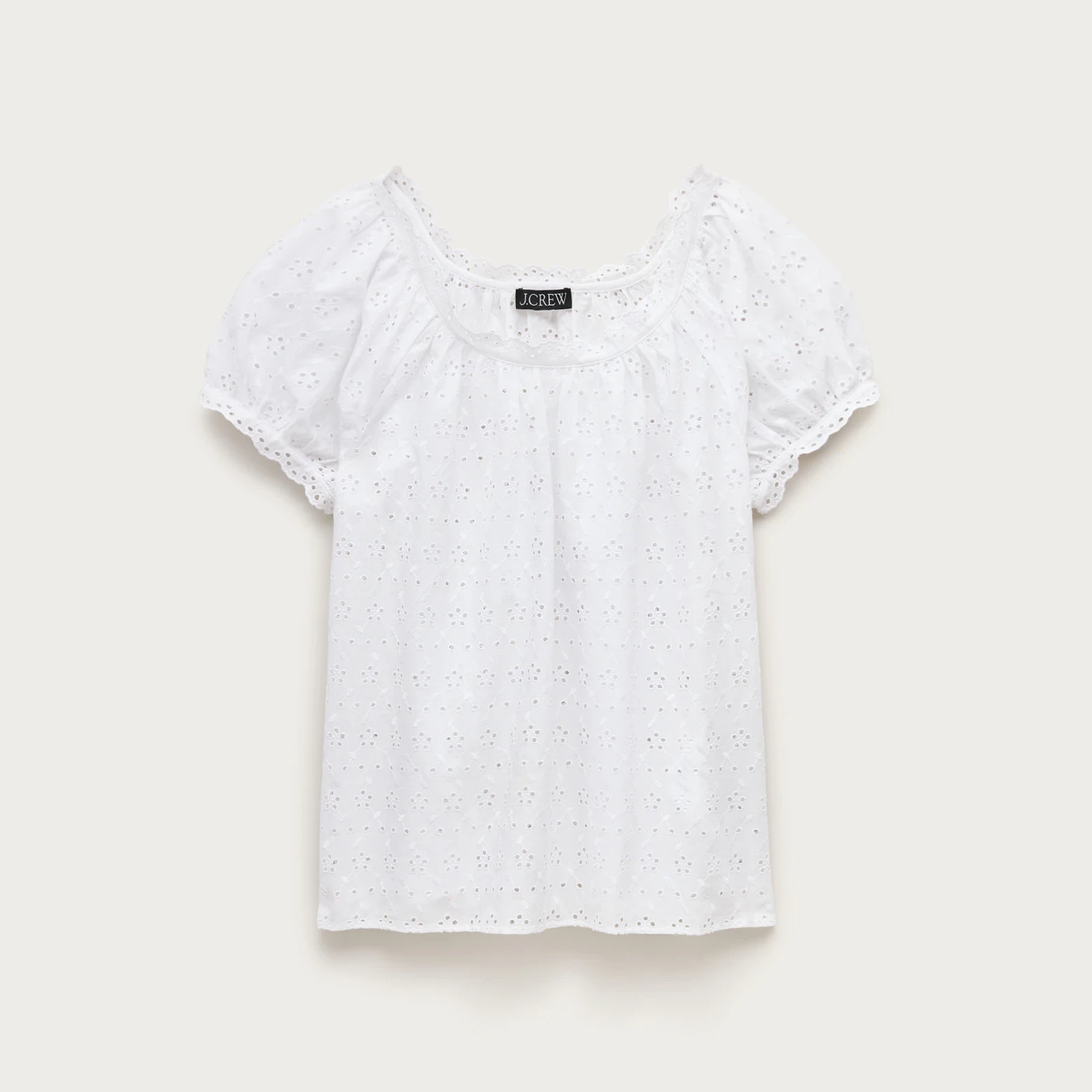Scallop-trim eyelet top