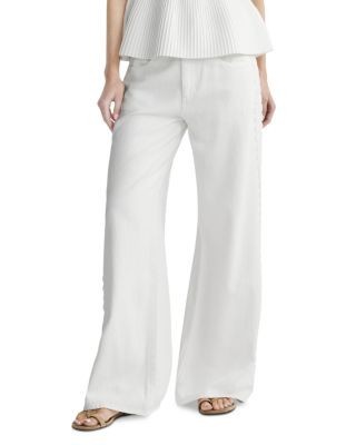 DL1961 Alex Aura Baggy Wide Leg Low Rise Jeans in White Lace