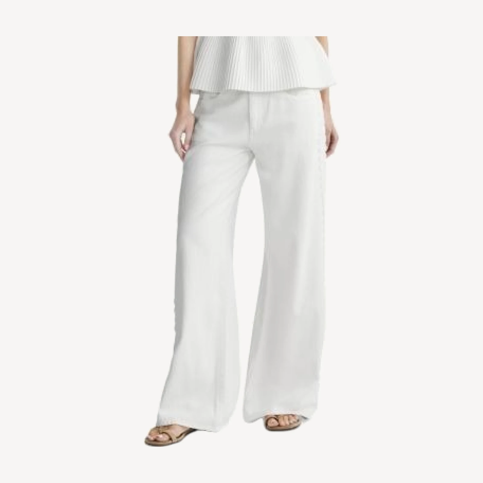 DL1961 Alex Aura Baggy Wide Leg Low Rise Jeans in White Lace
