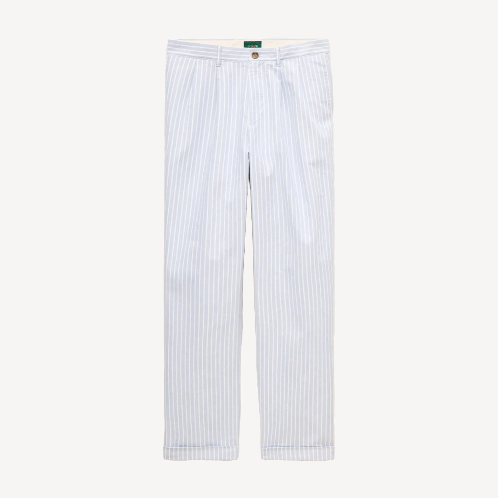 Relaxed-fit double-pleated oxford chino pant in stripe