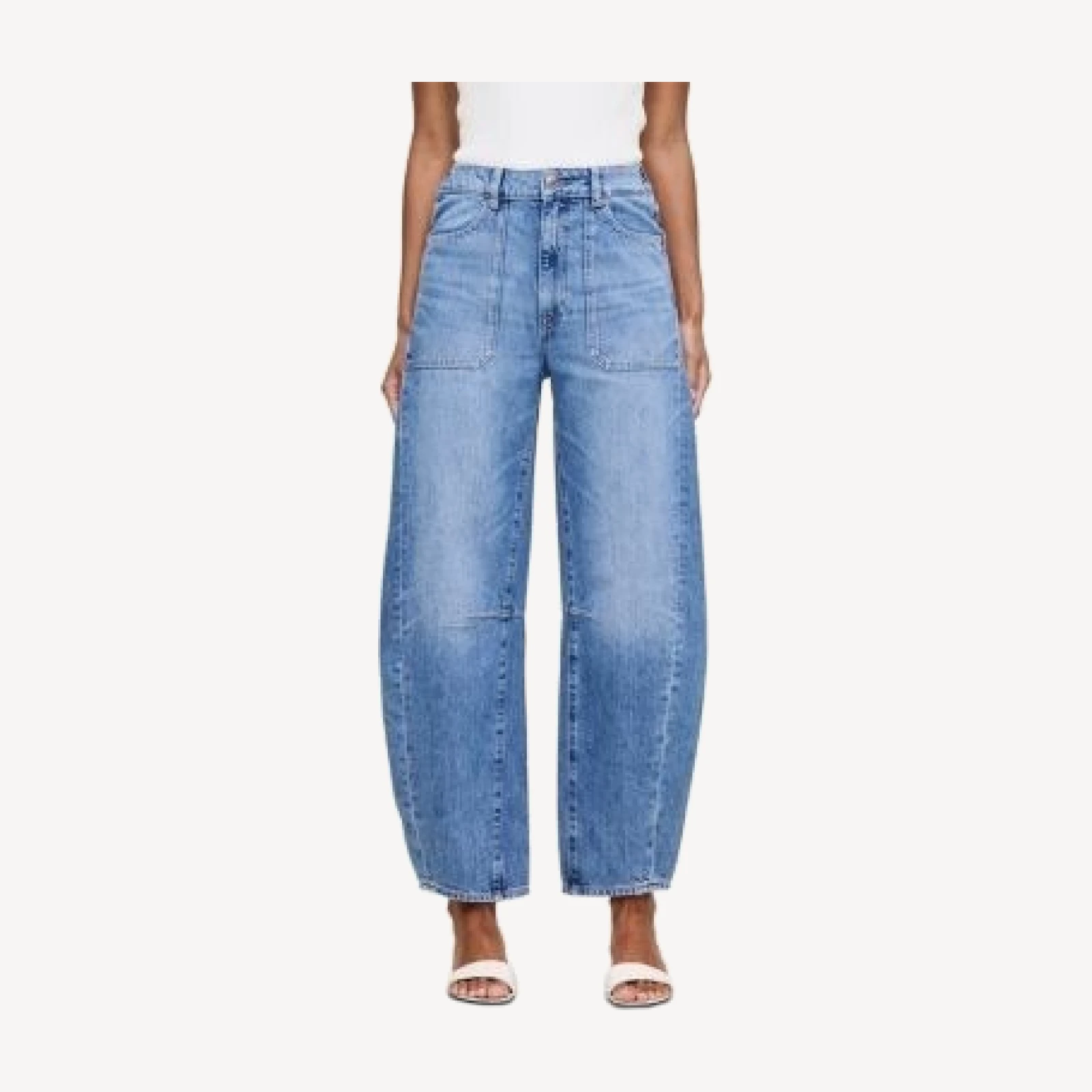 DL1961 Miro Petite High Rise Ankle Barrel Jeans in Meadow Lake