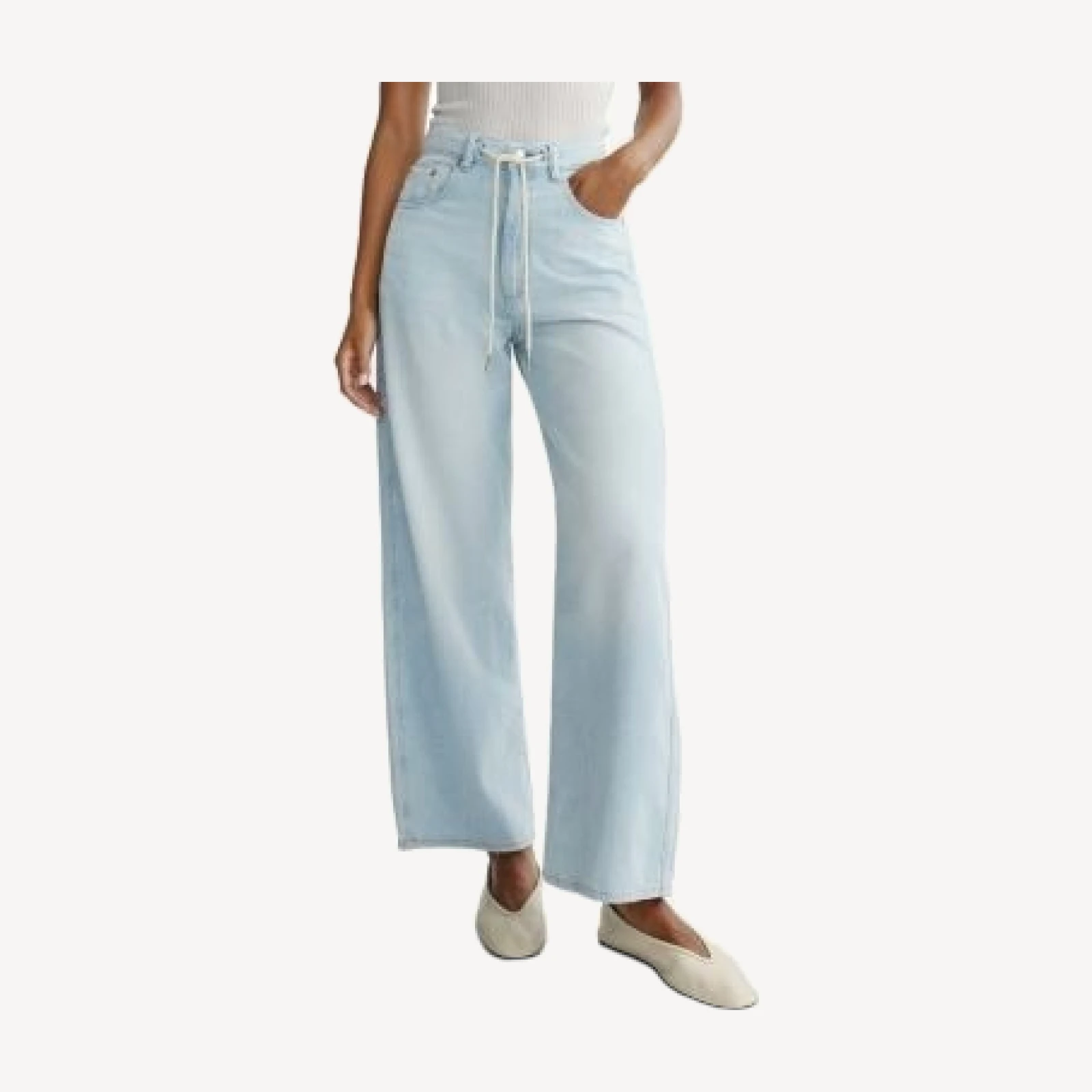 DL1961 Petite Taylor High Rise Barrel Jeans in Poolside Aura