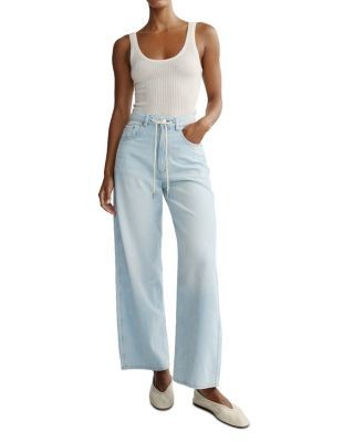DL1961 Petite Taylor High Rise Barrel Jeans in Poolside Aura