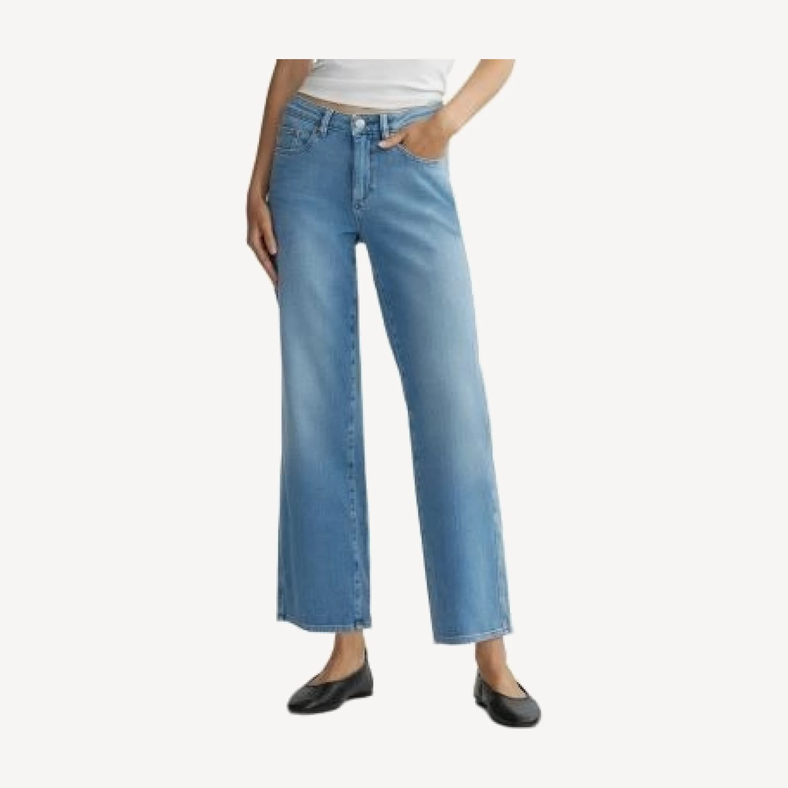 DL1961 Pippa Refined Mid Rise Wide Leg Jeans in Riverbank