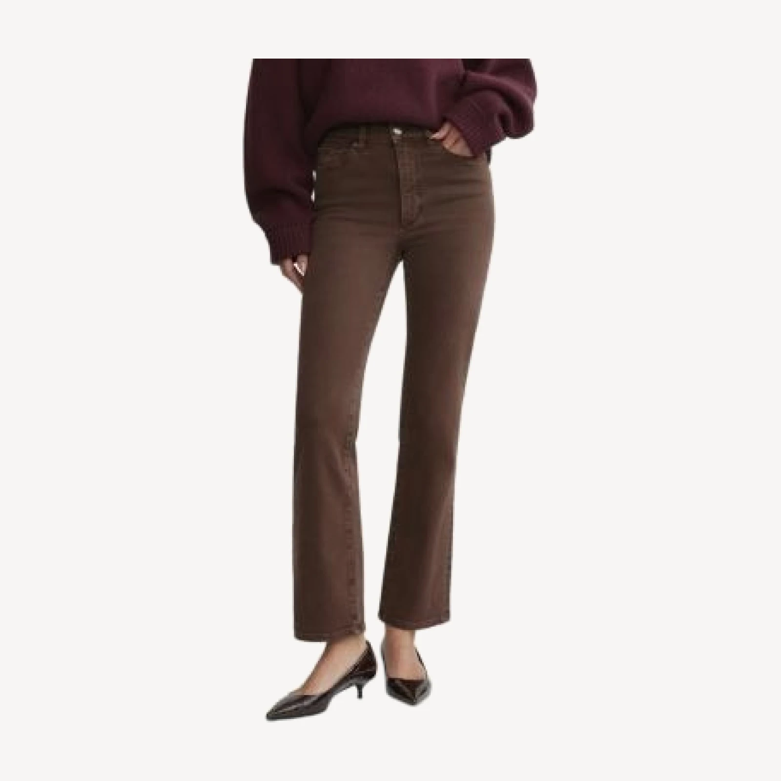 DL1961 Halle Straight High Rise InstasculptJeans in Brownstone