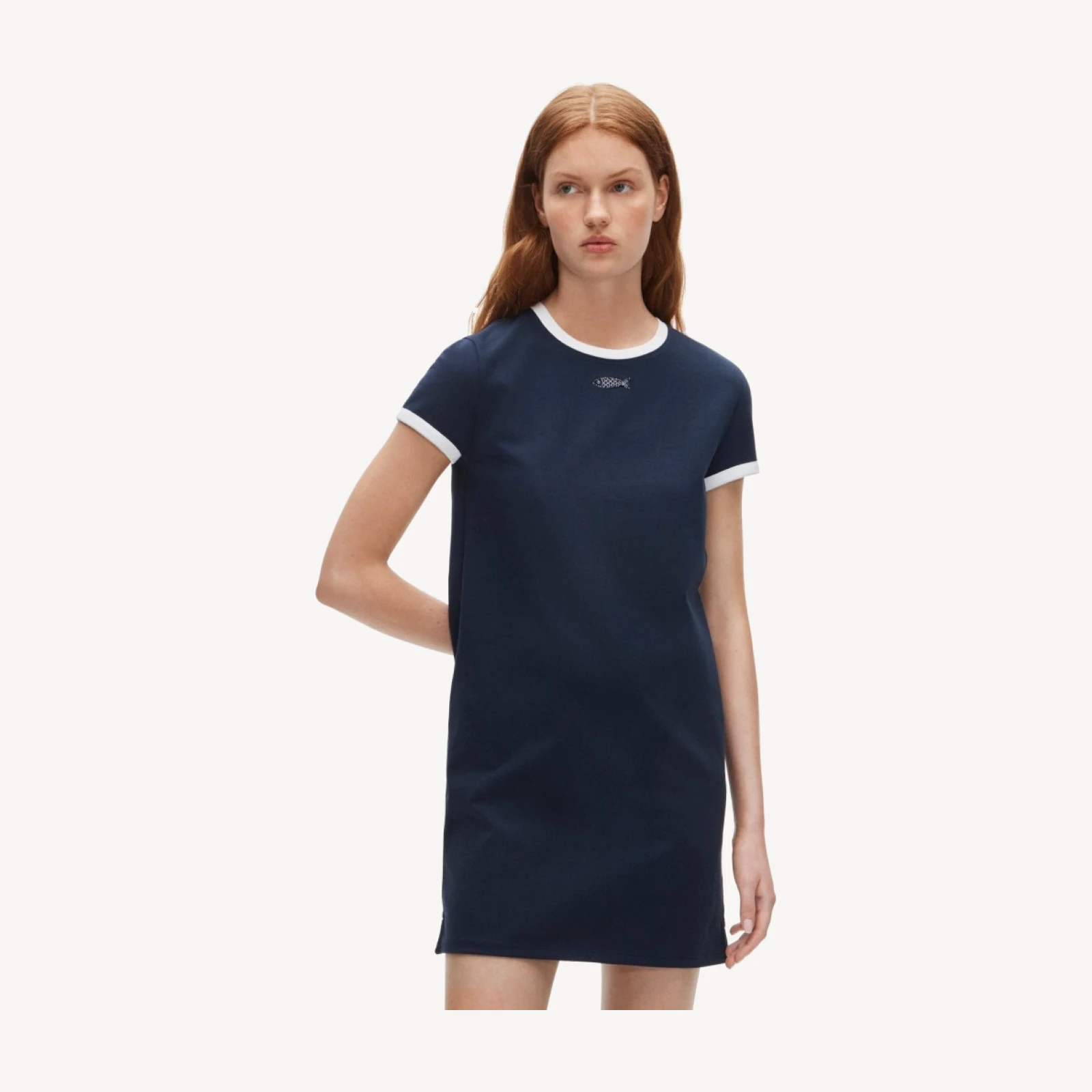 Vintage jersey embroidered ringer T-shirt dress