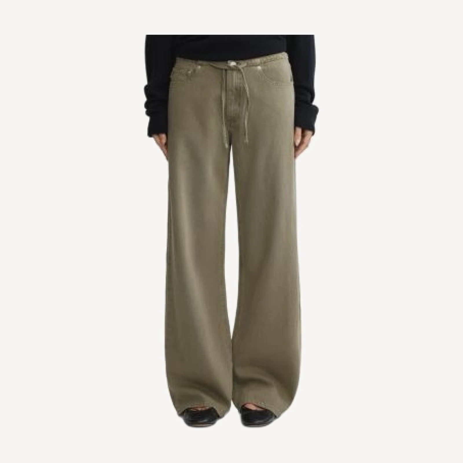 Dl1961 DL Aura Sienna Low Slung Drawstring Wide Leg Jeans in Clover Aura