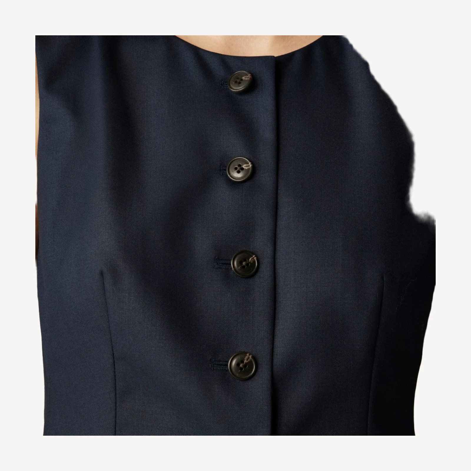 Essential tailored vest top in wool-blend