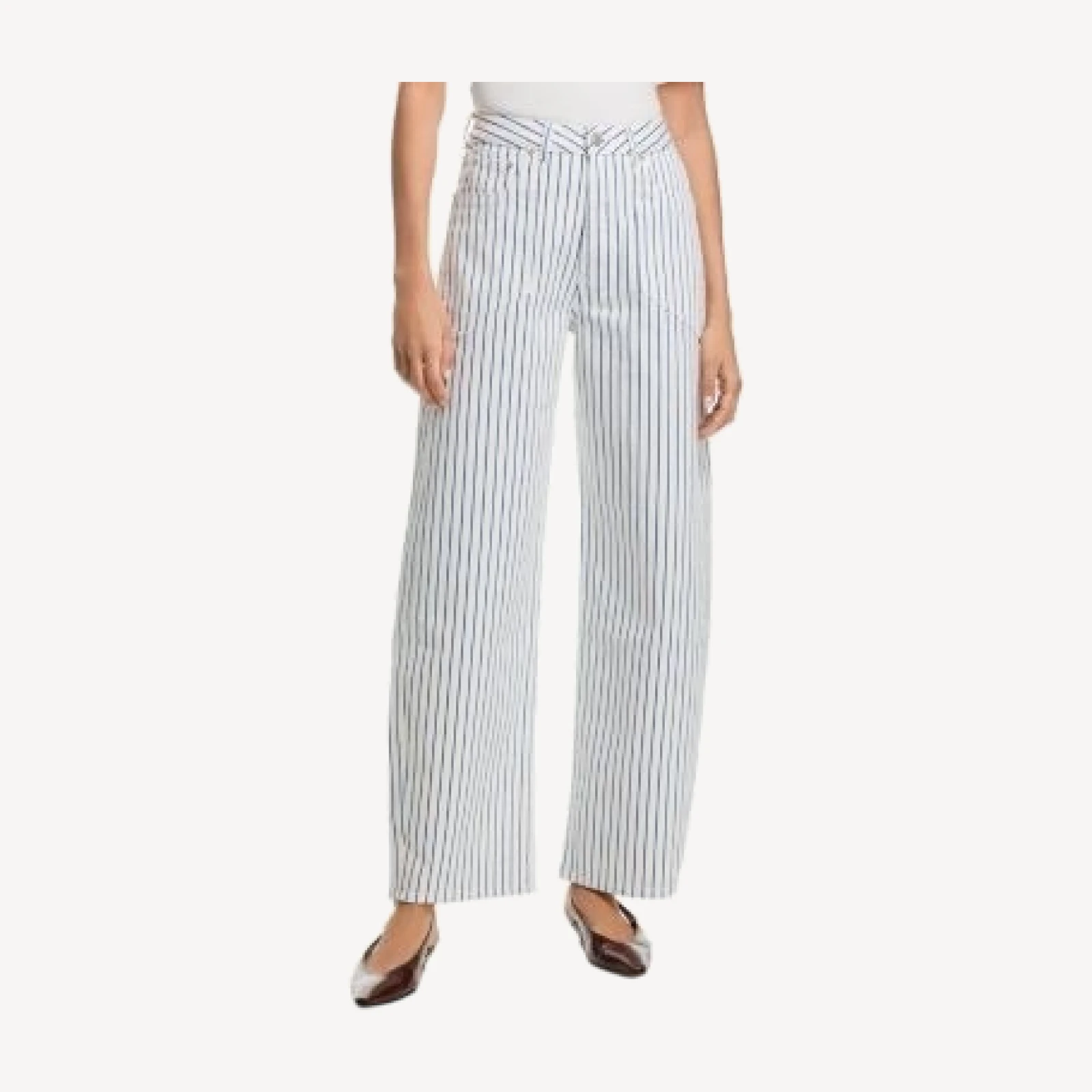 DL1961 Taylor Relaxed High Rise Barrel Jeans in Nautical Stripe