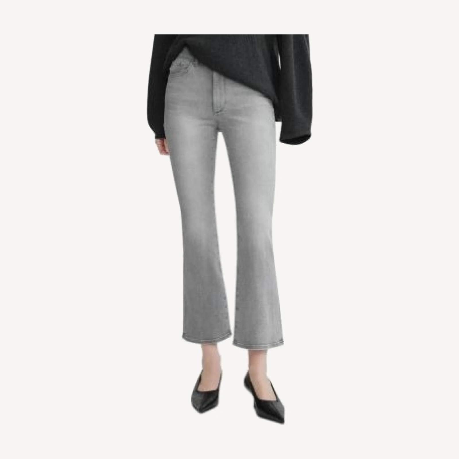 DL1961 Bridget Bootcut High-Rise Instasculpt Cropped Jeans in Light Smoke