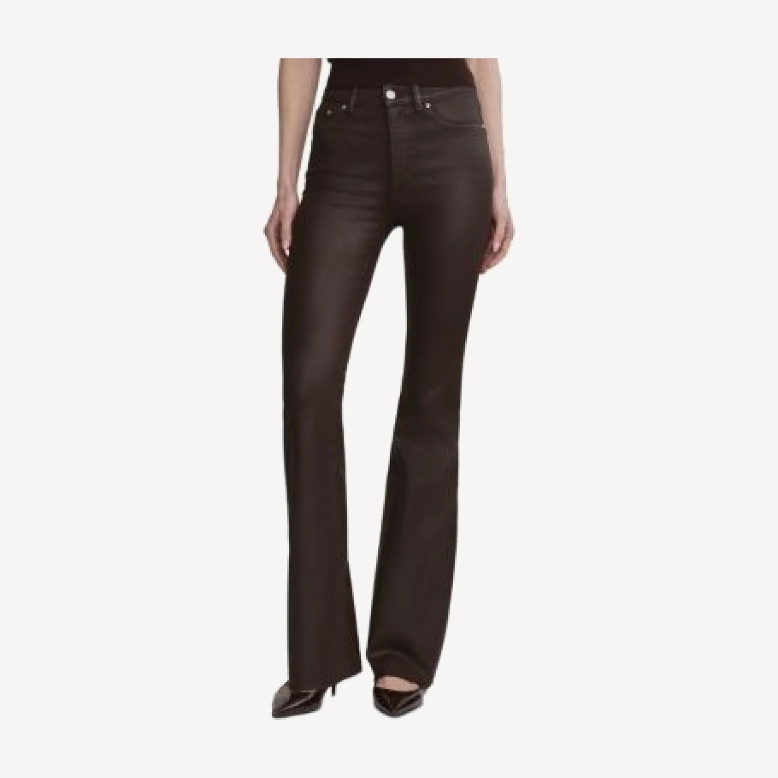 DL1961 Bridget Bootcut High-Rise Instasculpt Wax-Coated Jeans in Dark Elm