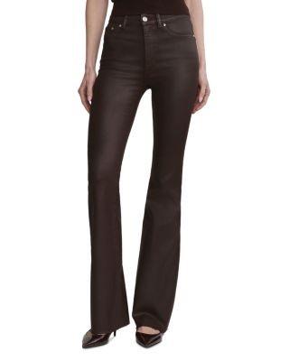 DL1961 Bridget Bootcut High-Rise Instasculpt Wax-Coated Jeans in Dark Elm