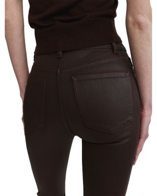 DL1961 Bridget Bootcut High-Rise Instasculpt Wax-Coated Jeans in Dark Elm