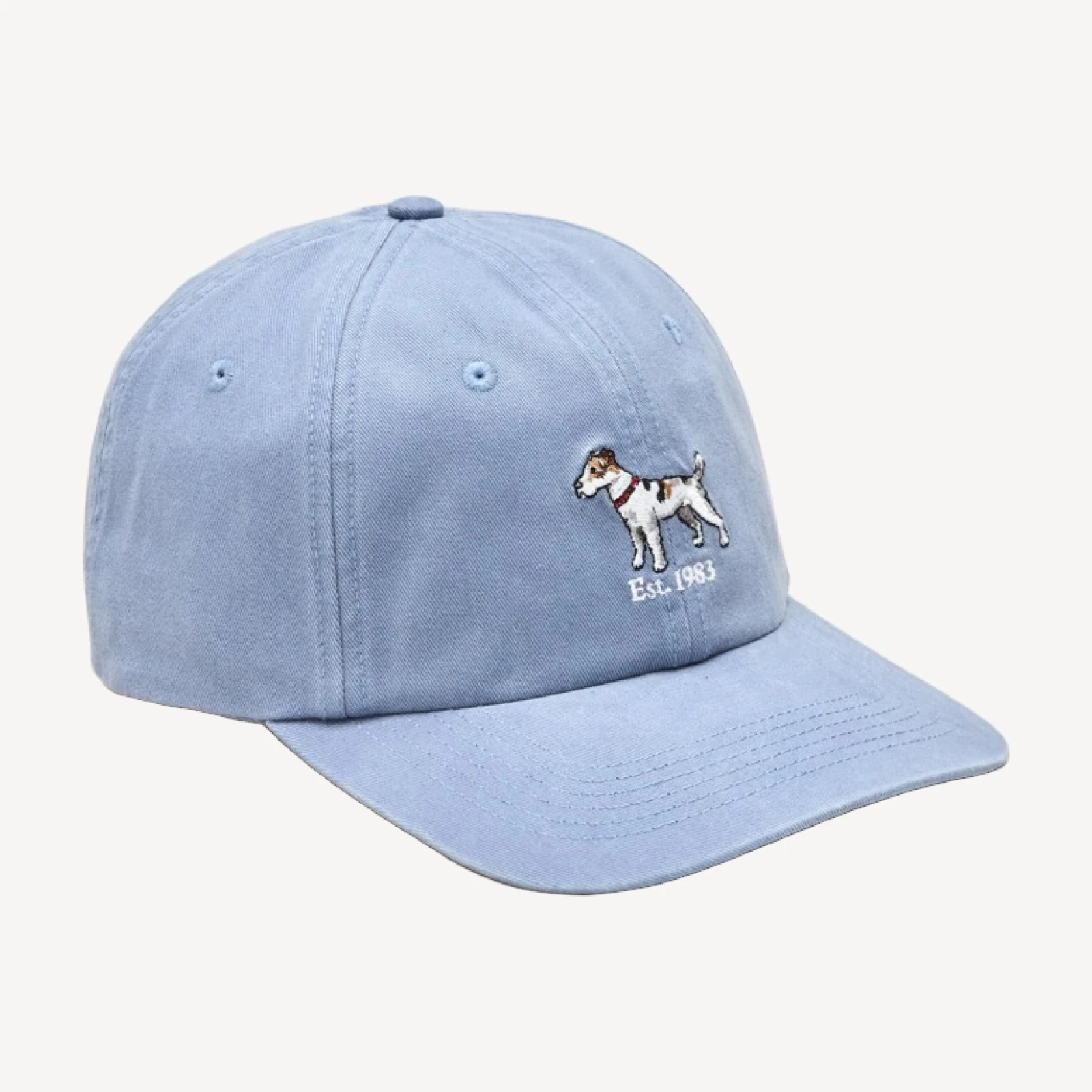 Cotton canvas cap with dog embroidery