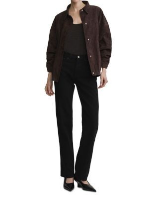 DL1961 Cate Highluxe High Rise Straight Jeans in Black