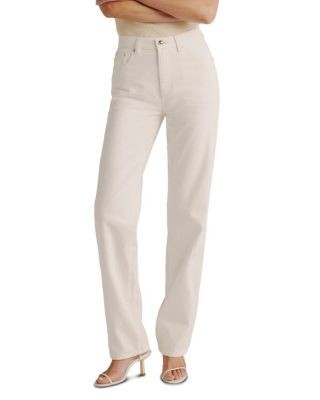 DL1961 Cate Classic High Rise Straight Highluxe Jeans in Eggshell