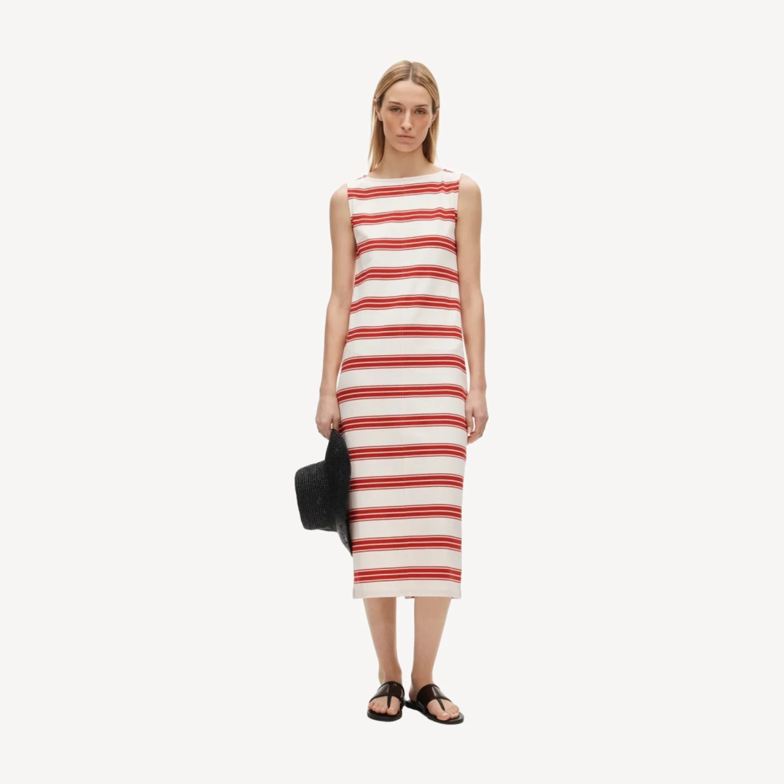 Midi dress in striped mariner cloth