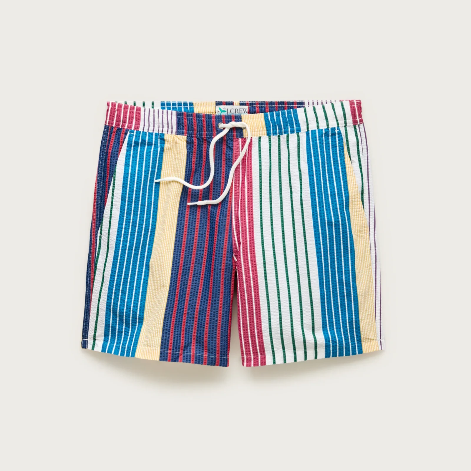6" swim trunk in seersucker