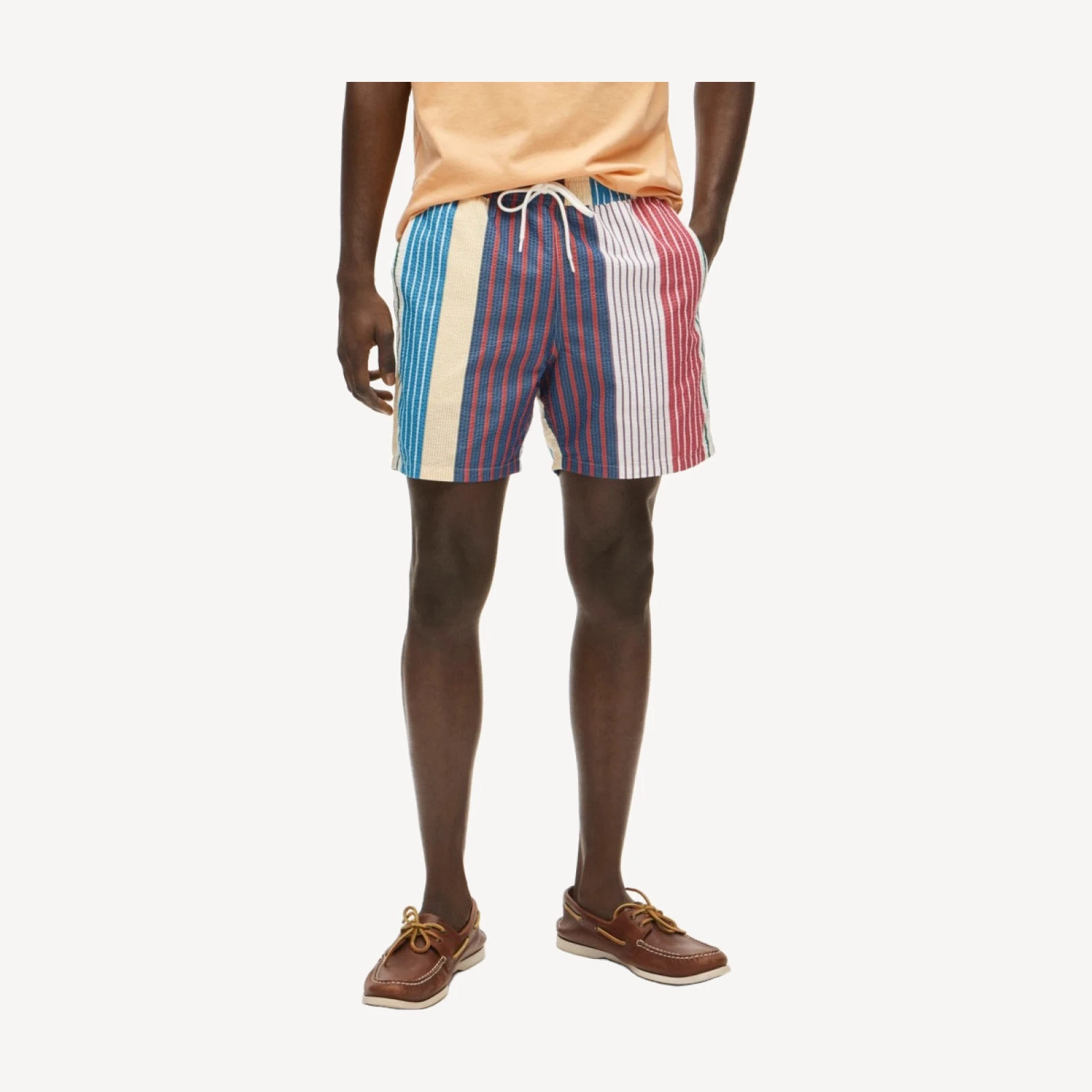 6" swim trunk in seersucker