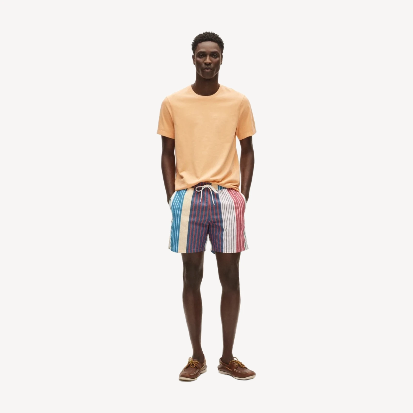 6" swim trunk in seersucker