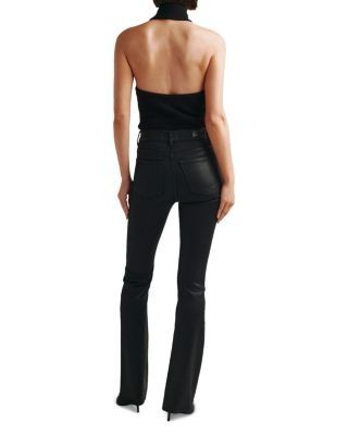 DL1961 Petite Bridget Instasculpt High Rise Bootcut Jeans in Black Coated