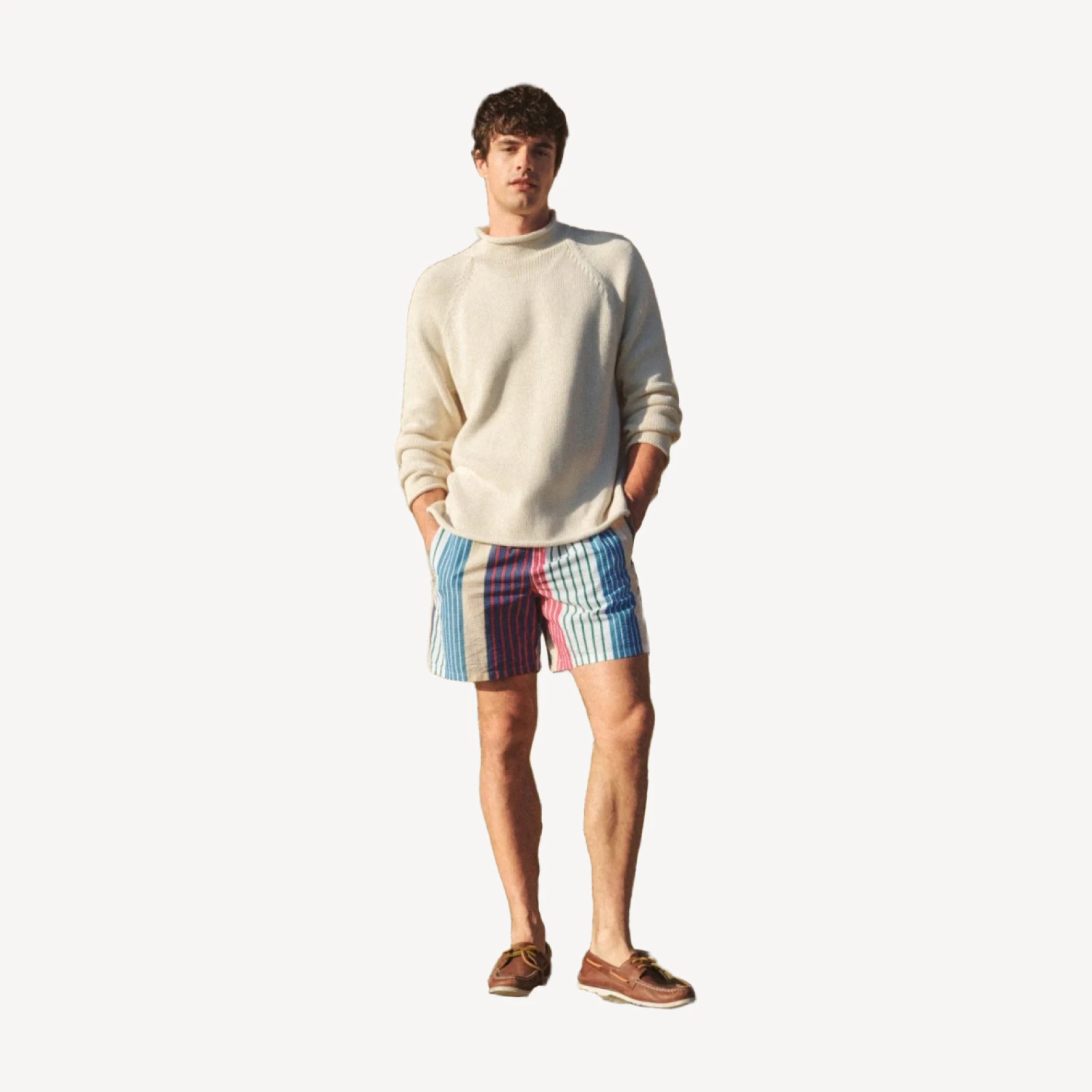 6" swim trunk in seersucker