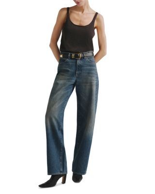 DL1961 Kaylen High Rise Loose Straight Jeans in Tinted Dark