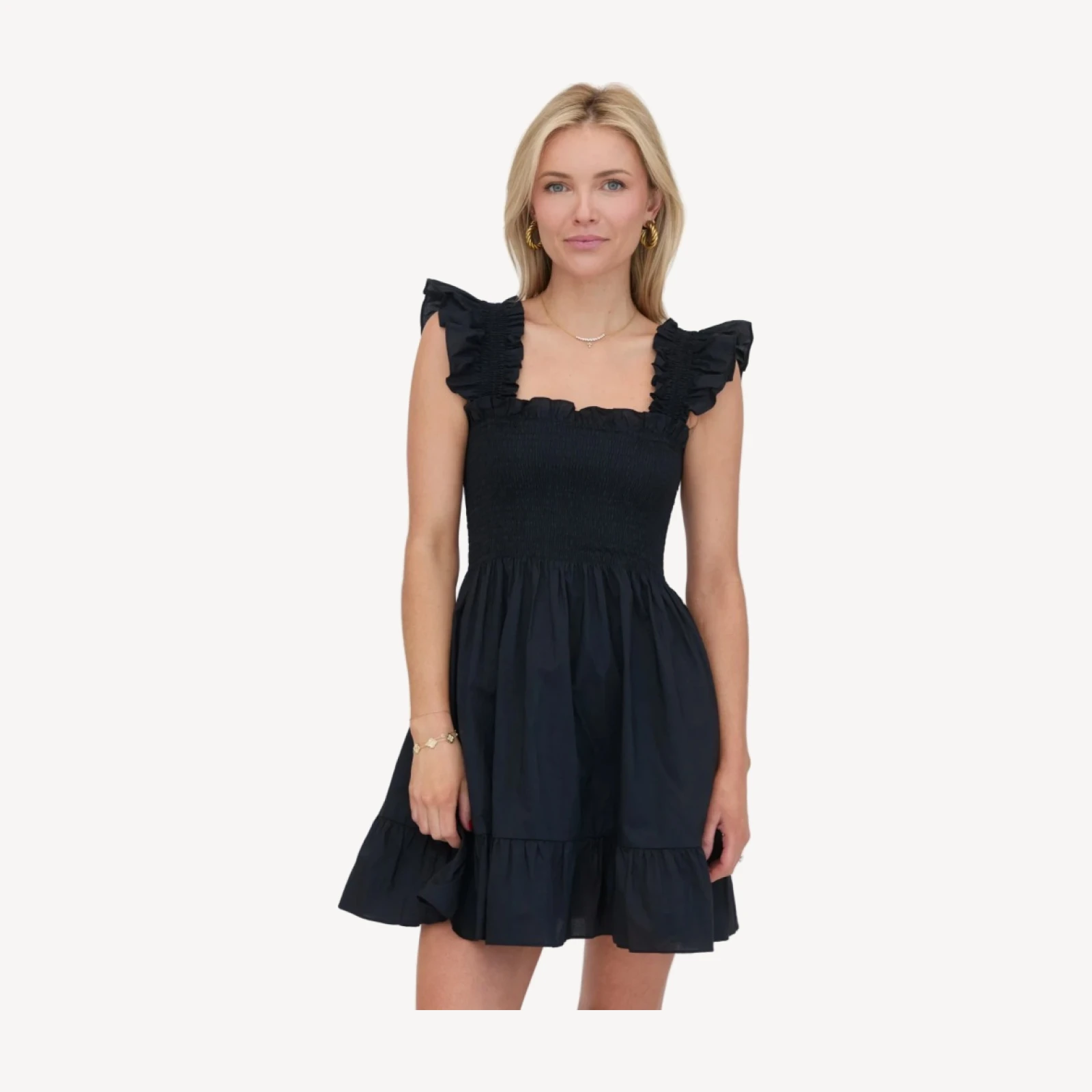 The Elizabeth Nap Dress - Black Cotton