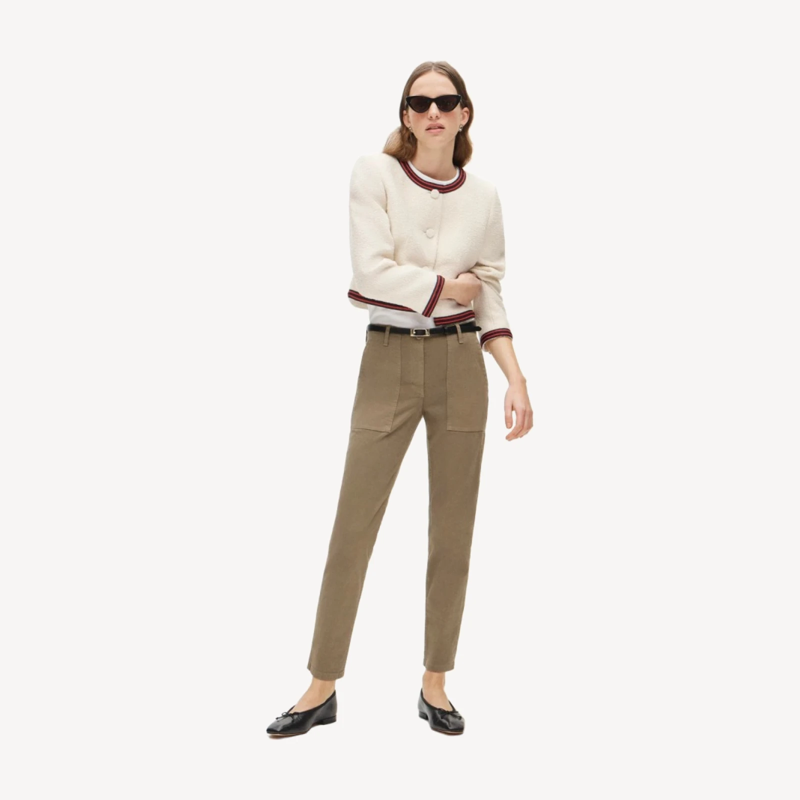 Patch-pocket slim chino pant