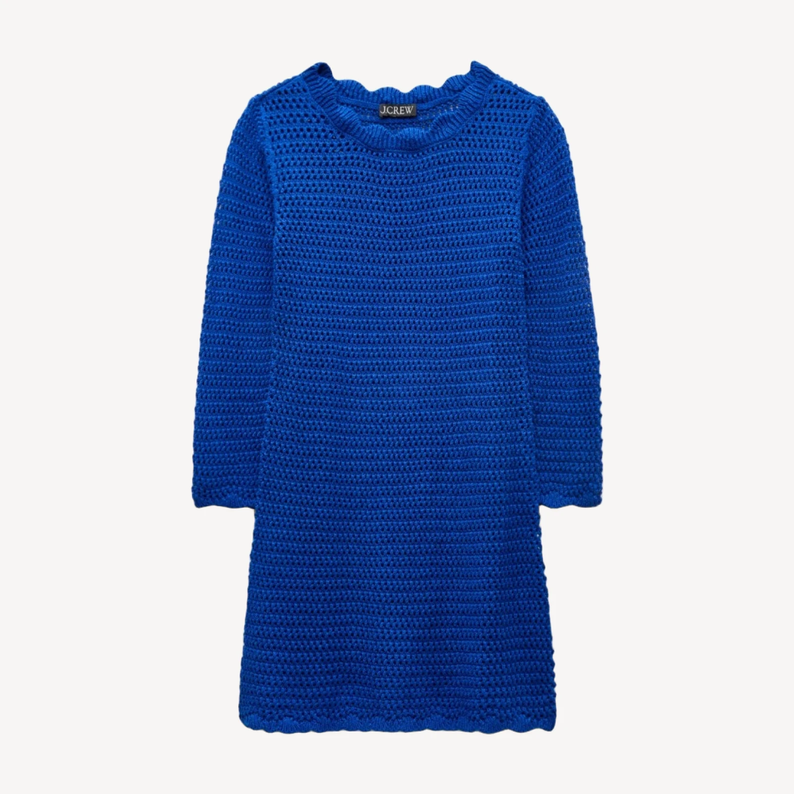 Scallop-trim crochet mini dress