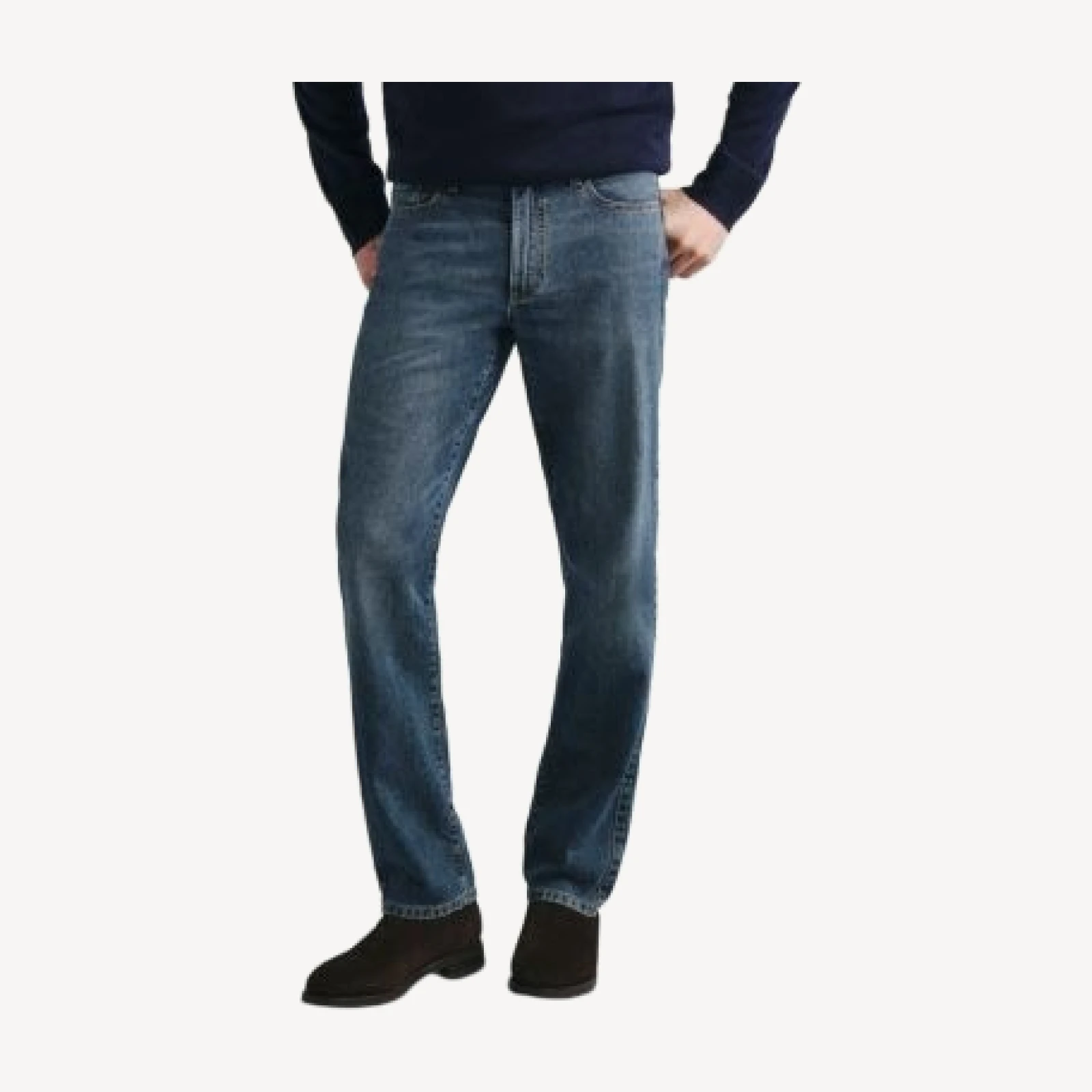 DL1961 Noah Straight Fit Five Pocket 32 Jeans in Iron Blue