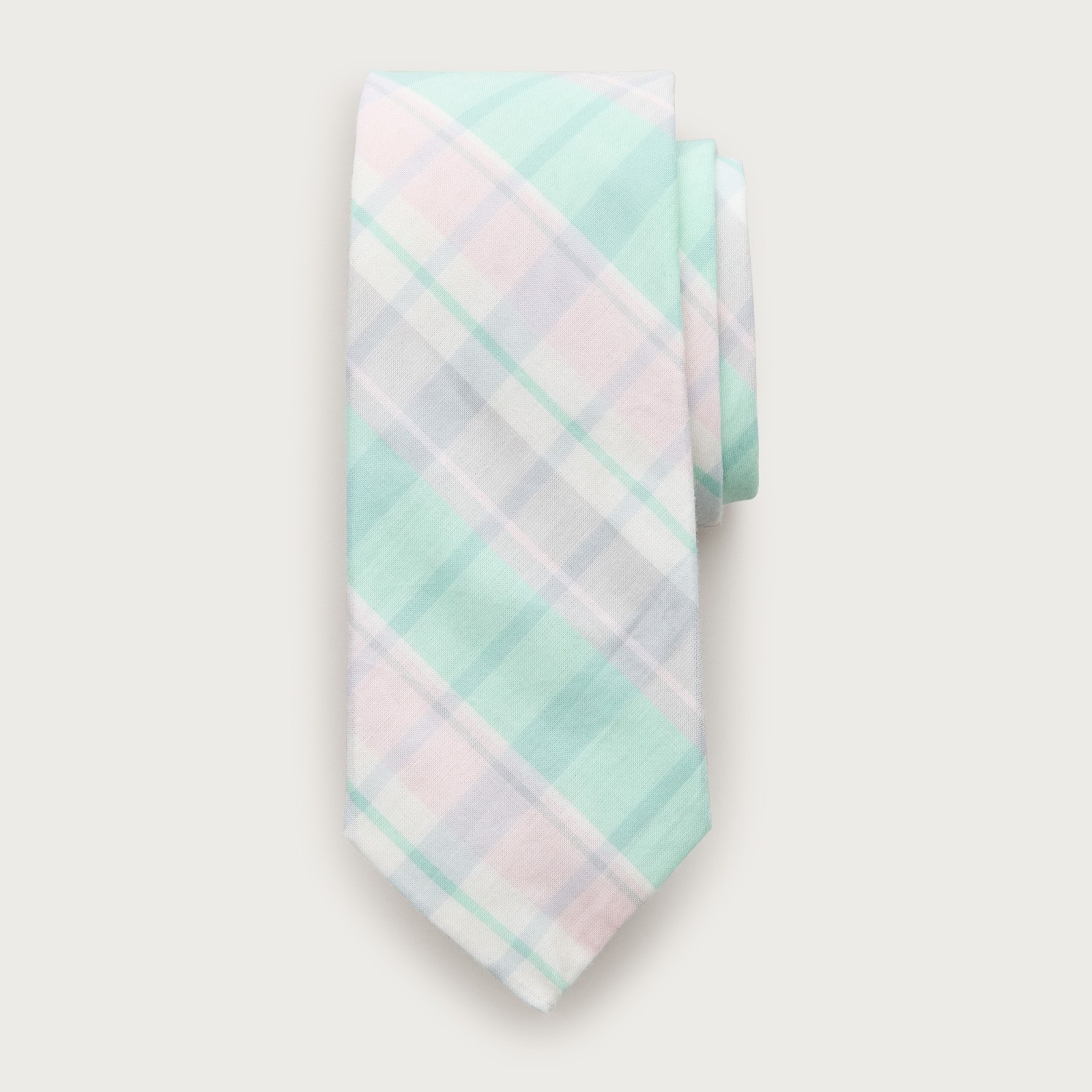 Plaid tie in Indian madras cotton