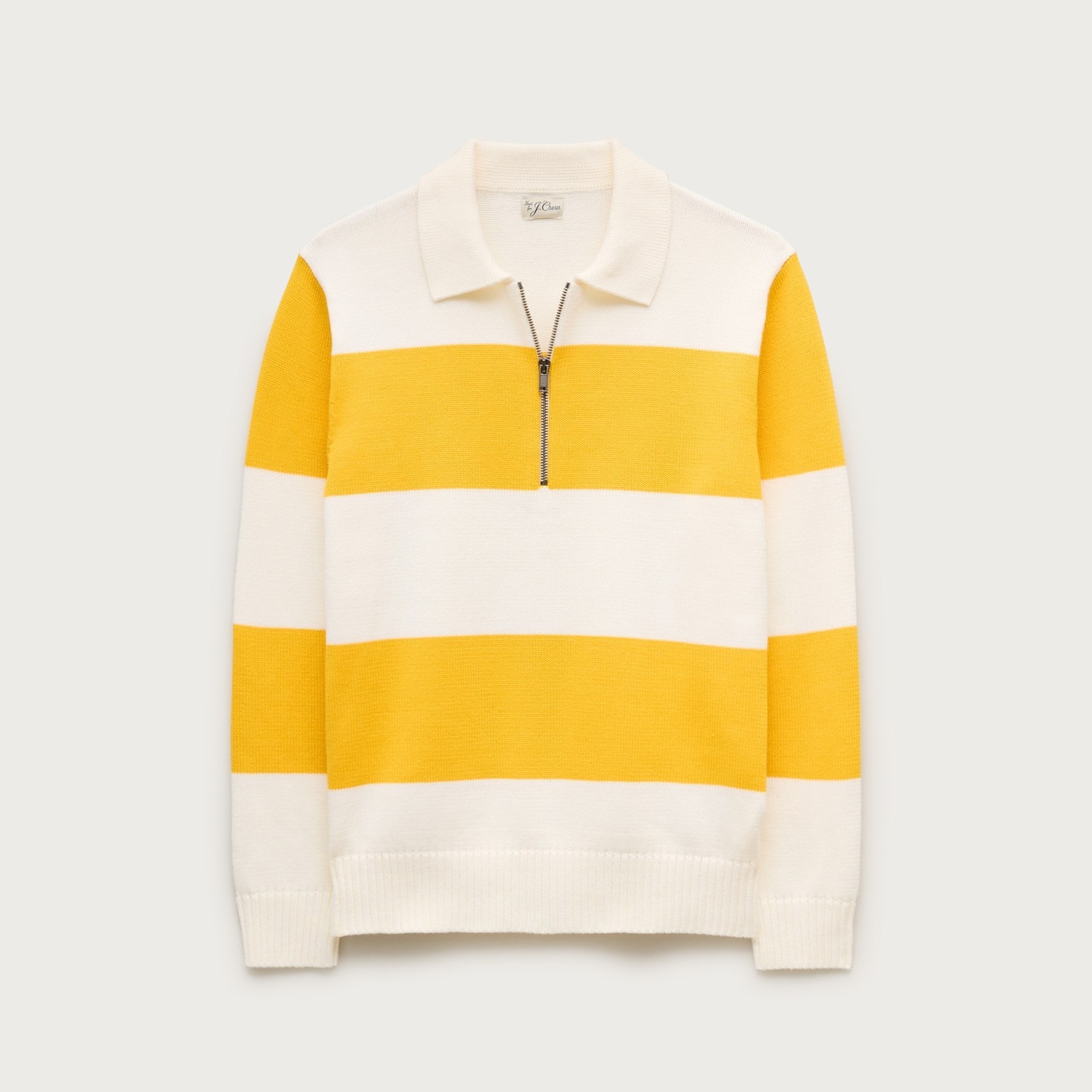 Heritage cotton quarter-zip sweater in stripe