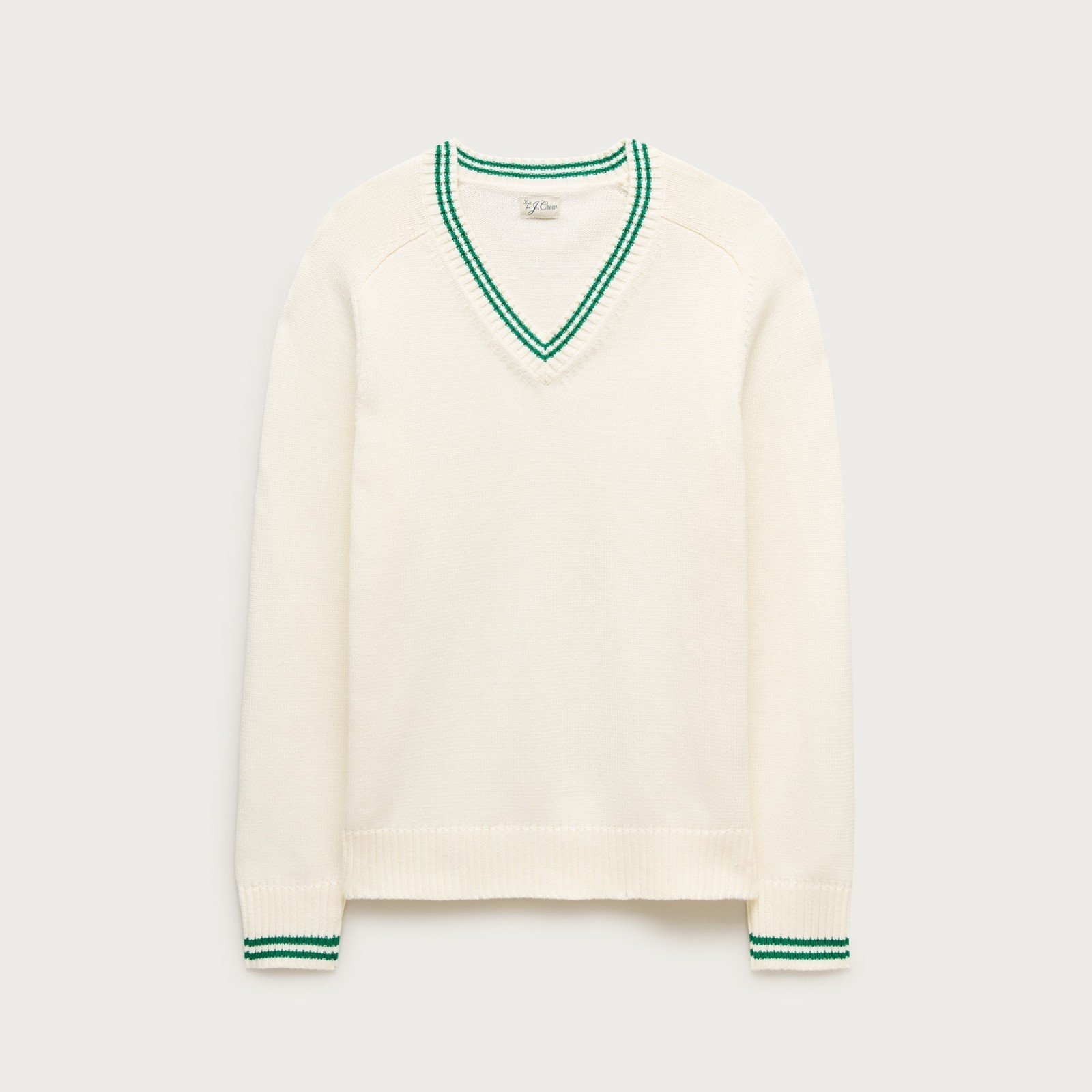 Tipped heritage cotton V-neck sweater