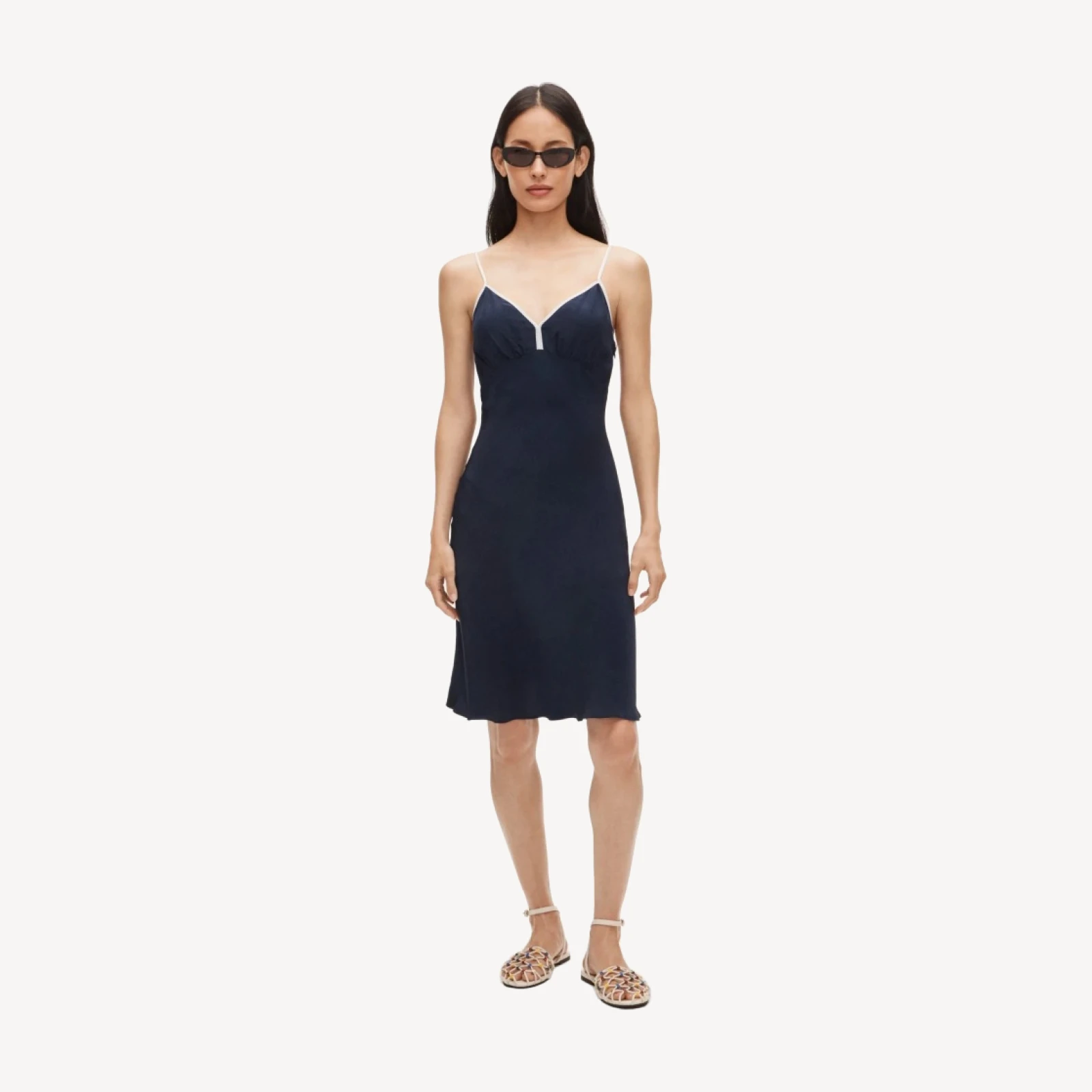 Slip dress in crepe de chine