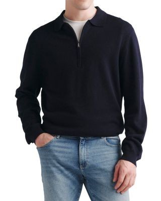 DL1961 Cotton & Cashmere Quarter Zip Polo Sweater