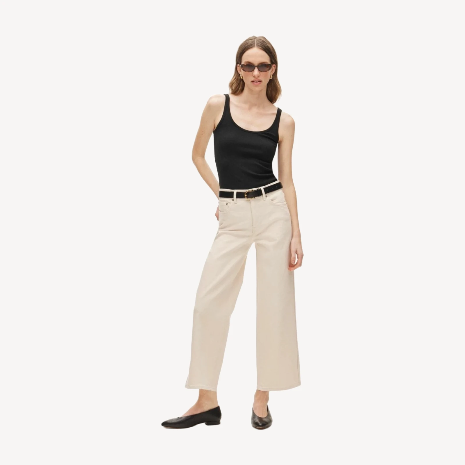 Everyday wide-leg ankle jean in semi-stretch
