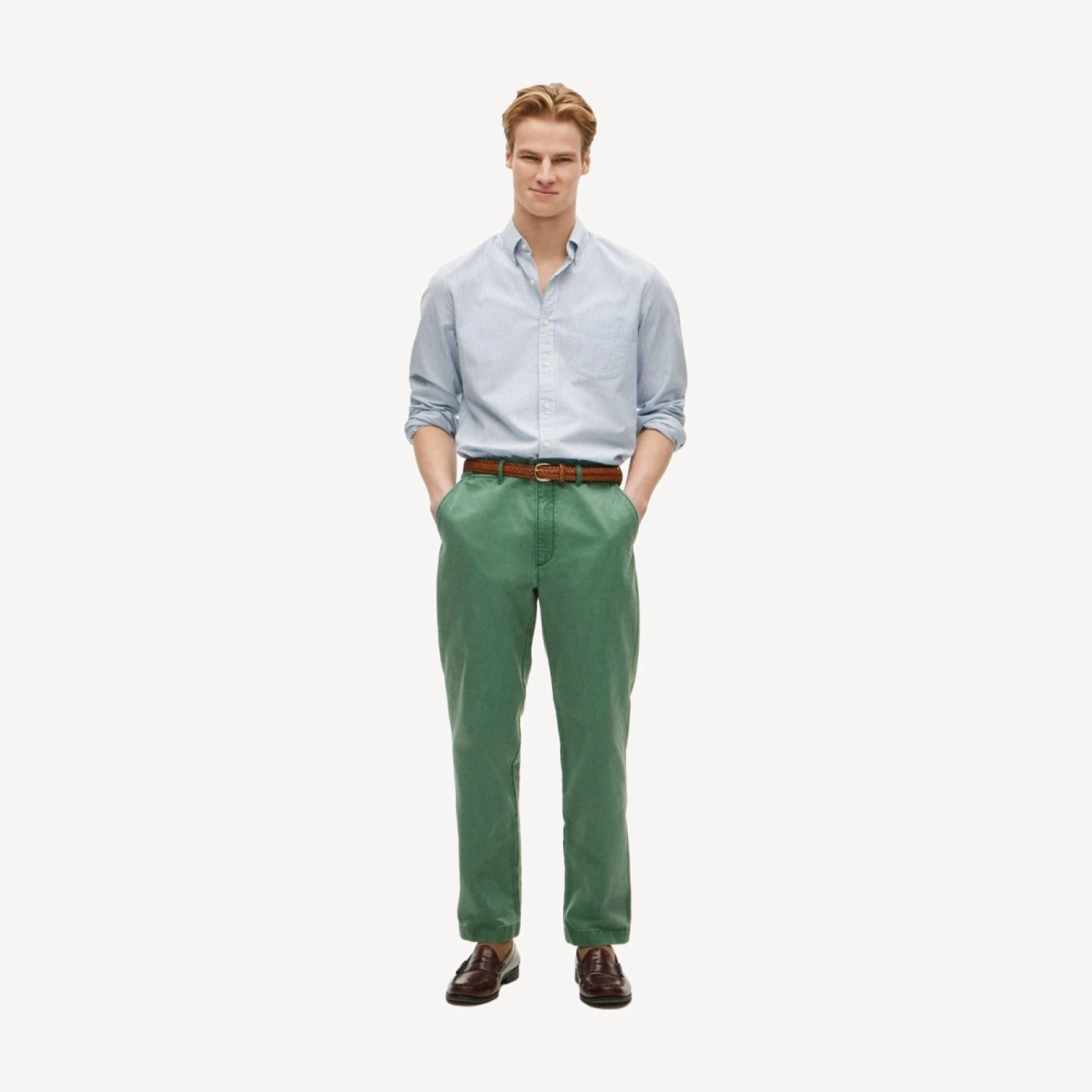 Broken-in Straight pigment-dyed chino pant