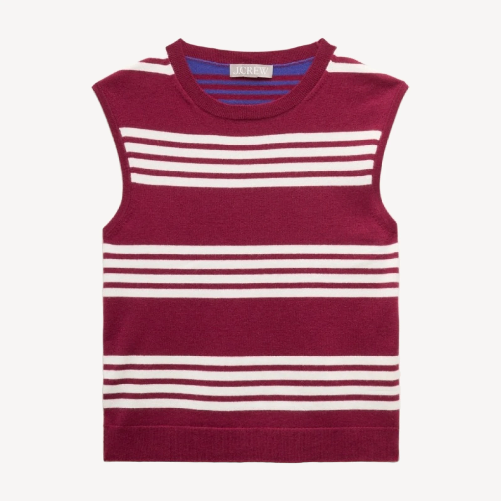 Featherweight cashmere-blend sweater shell in mixed stripe