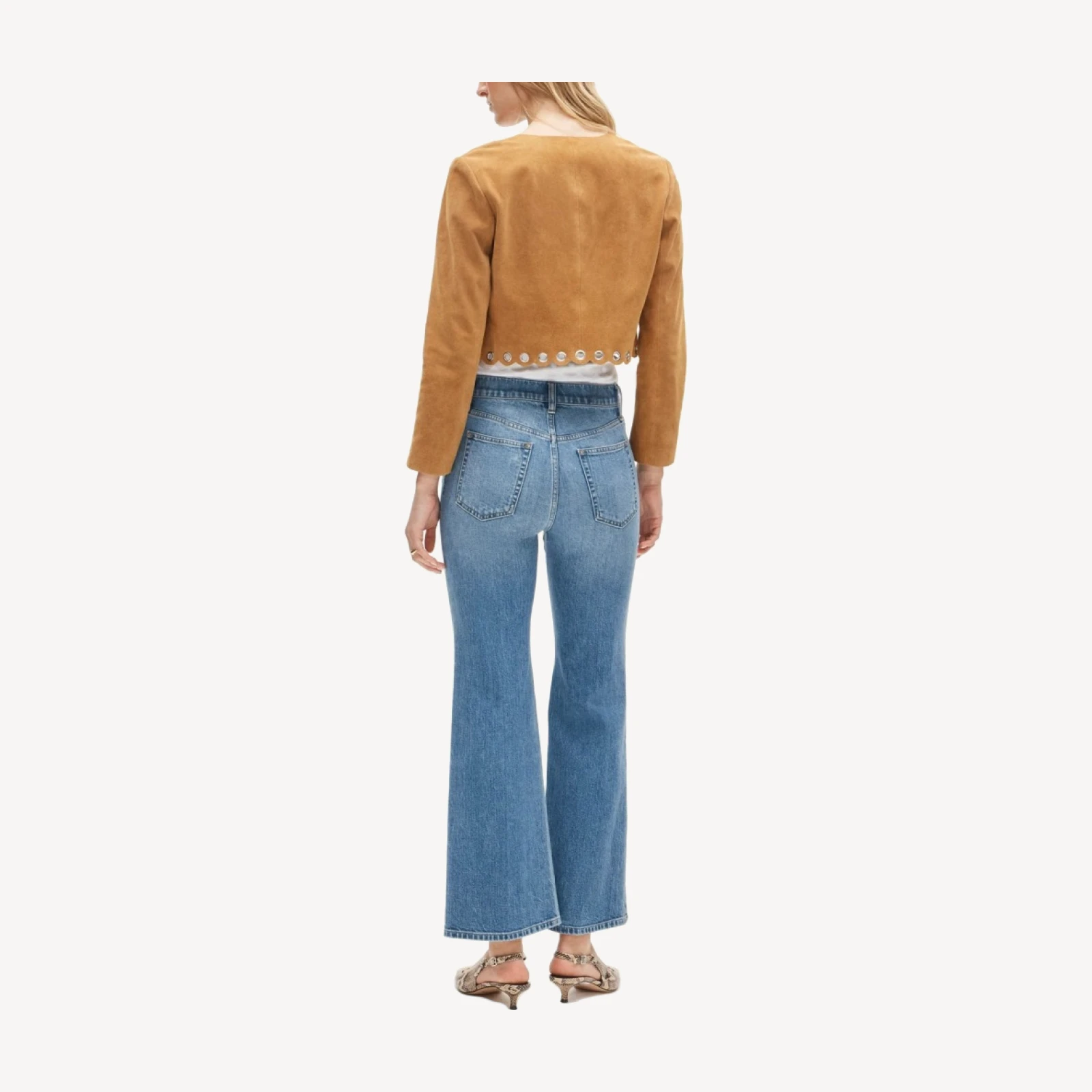 Charley kickout cropped jean in semi-stretch with patch pockets
