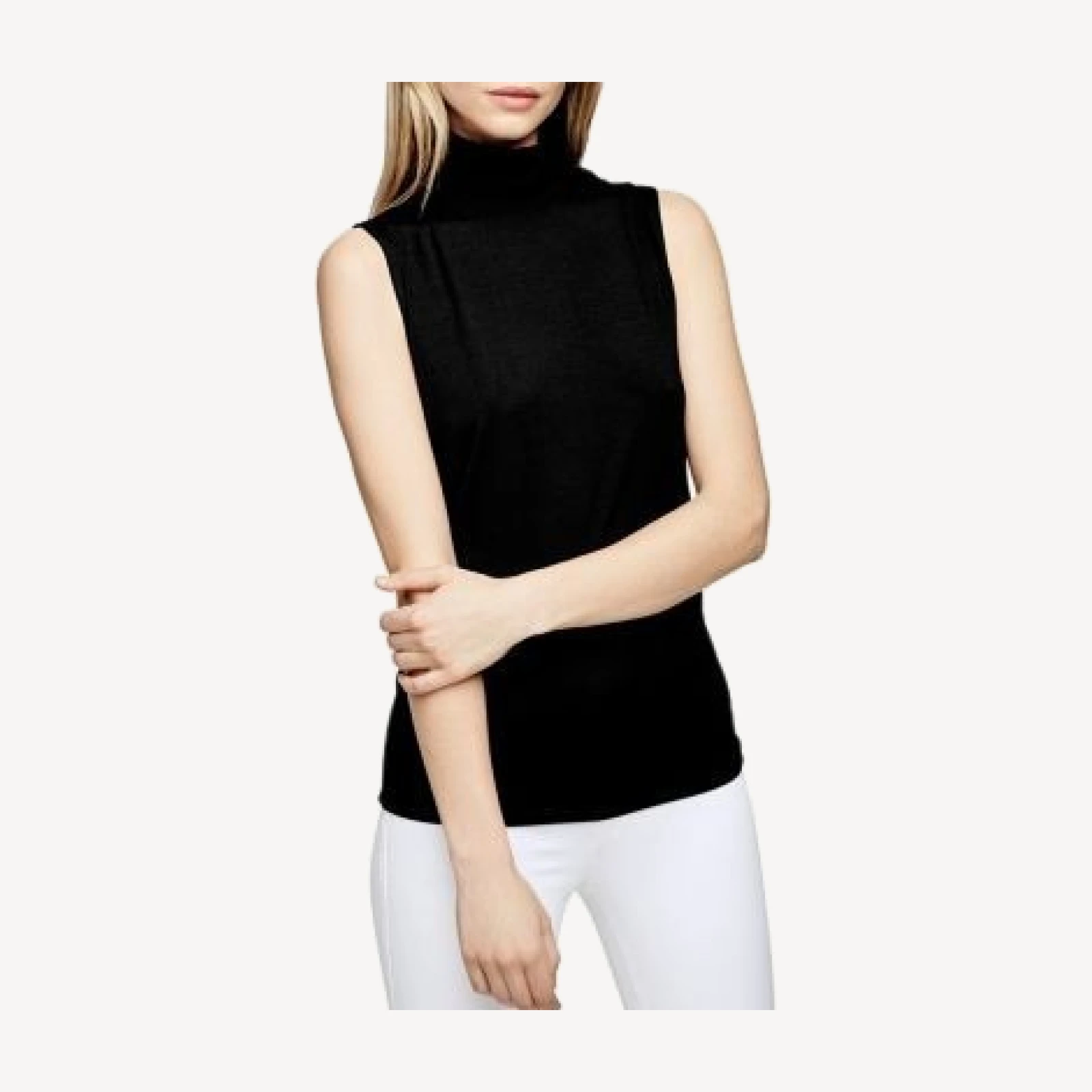 L'Agence Ceci Sleeveless Turtleneck Top