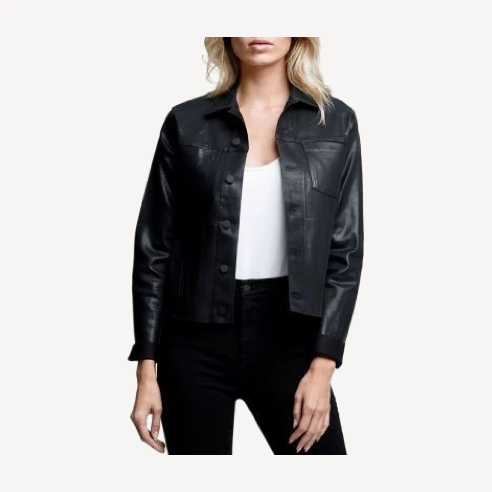 L'Agence Janelle Coated Trucker Jacket
